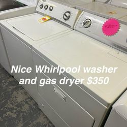 Nice Whirlpool Washer And Gas Dryer 