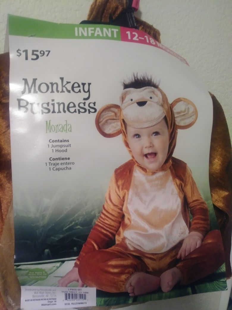 Infants Halloween costume cute Monkey size 12-18 months