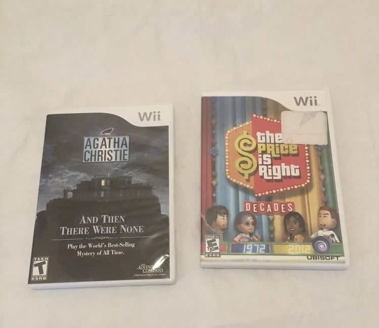 2 wii Games Lot The Price Is Right Decades & Agatha Christie video games