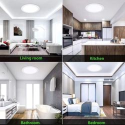 4X 12W 6" Round Cool White LED Recessed Ceiling Panel Light Bulb Lamp Fixture