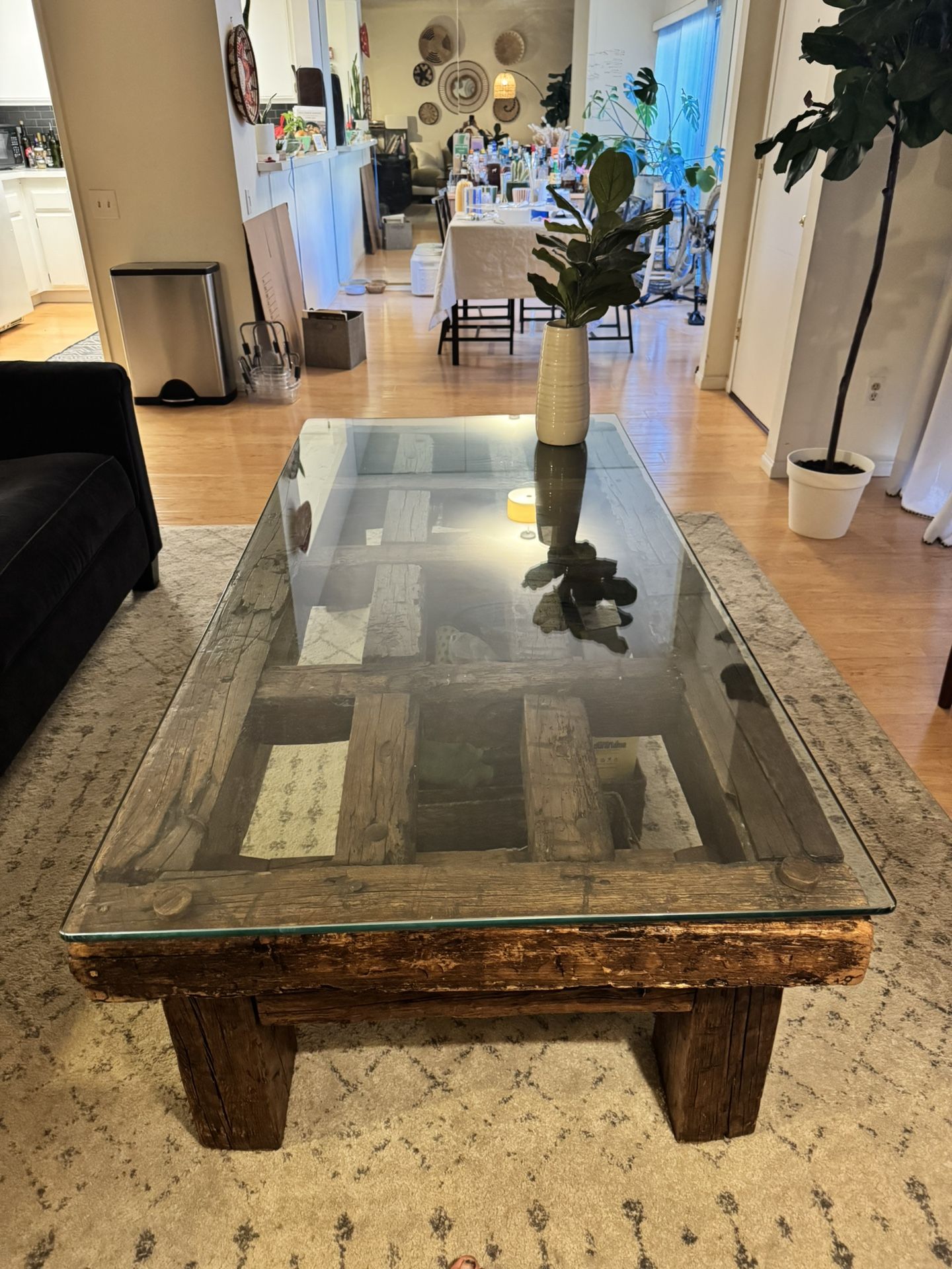 Large Glass Top Coffee Table