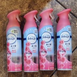 Brand New Cans of Febreze April Fresh Downy Scent Air Freshener 8.8 oz