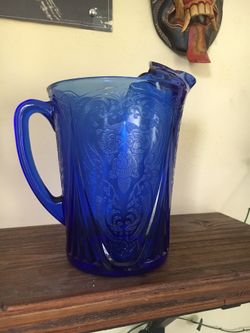 Antique depression glass pitcher