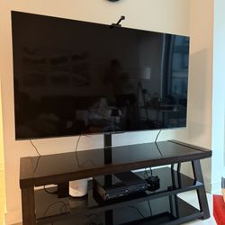 TV Stand - Modern Glass & Wood Entertainment Center