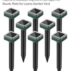 Mole Repellent Solar Powered, 8 Pack Waterproof Ultrasonic Deterrent Gopher Vole Repellent Outdoor, Repellent Rat, Squirrel, Skunk, Mole for Lawns Gar