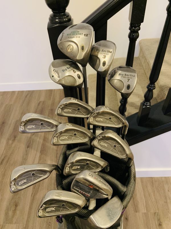 15 LADIES CALLAWAY PING GOLF SET, ALL GRAPHITE, EVERYTHING YOU NEED