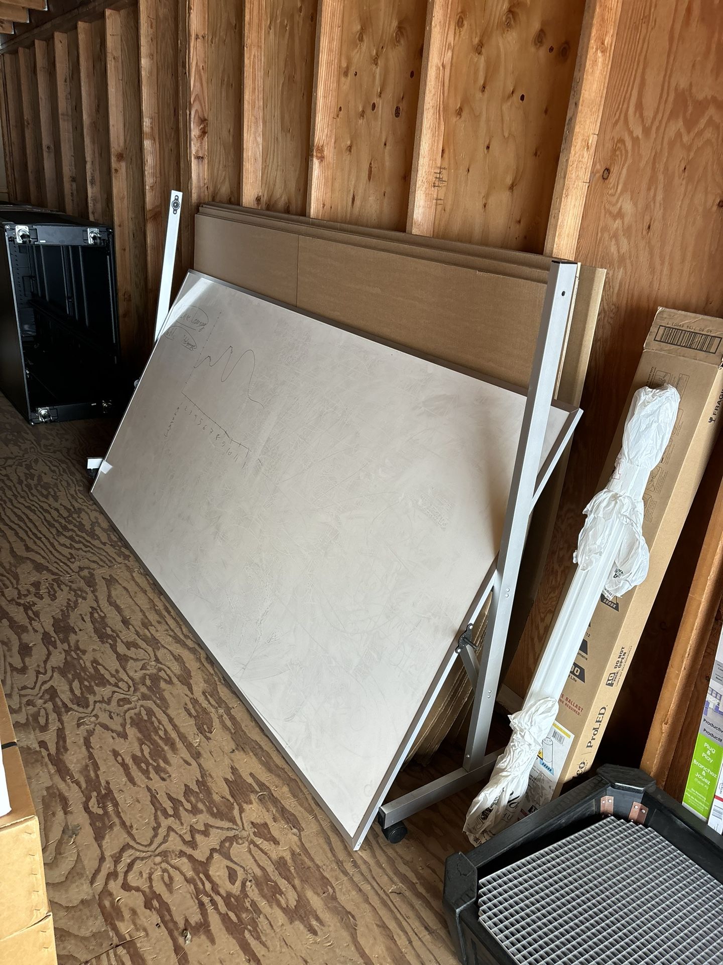 Uline Extra Large 8’ x 4’ two-sided Reversible Mobile Rolling Whiteboard Dry Erase Board $1,325 New! Ultra Lightweight Frame!