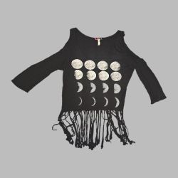 "Moon Phases" 🌙 🌚 ✨️ Fringe Cropped Top 