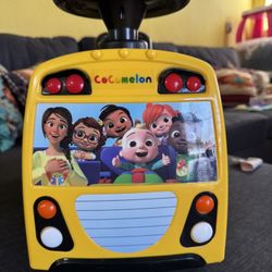 CoComelon School Bus Ride-on with Letters, Numbers, & Music
