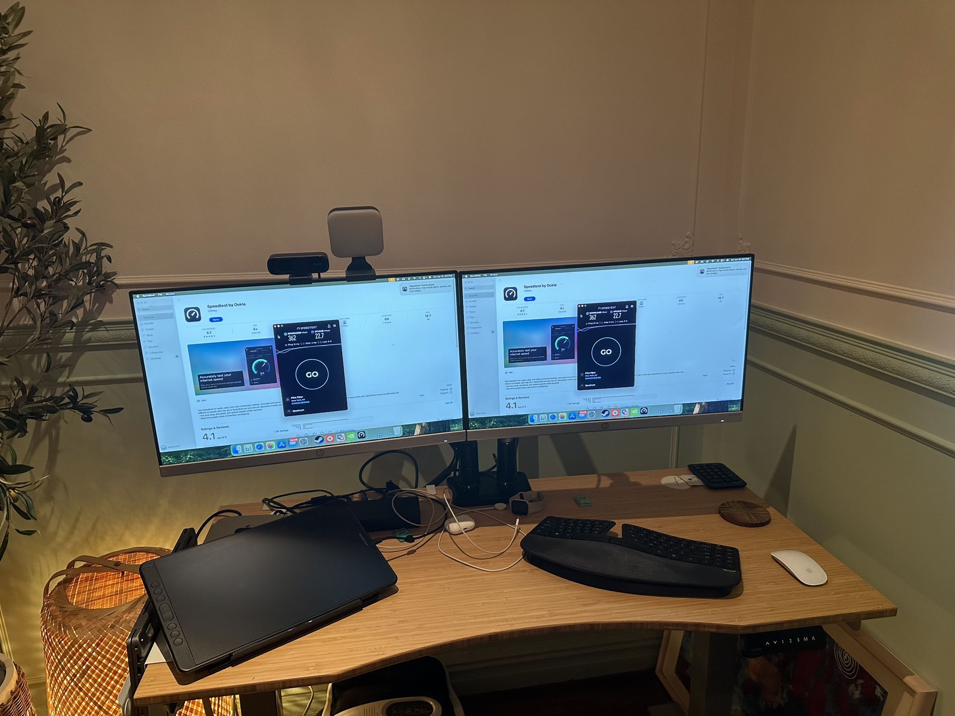 Dual Monitor Setup (Two HP 24mh FHD Monitors and Dual Monitor fully articulating stand)