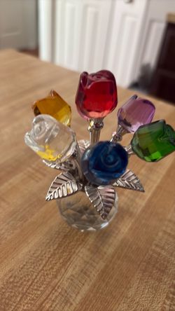 Glass roses 4”