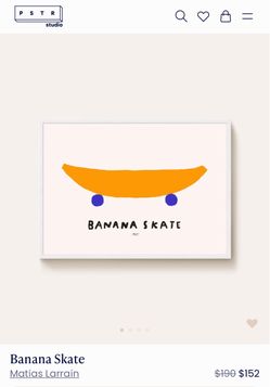 Print framed Banana Skate by Matías Larraín
