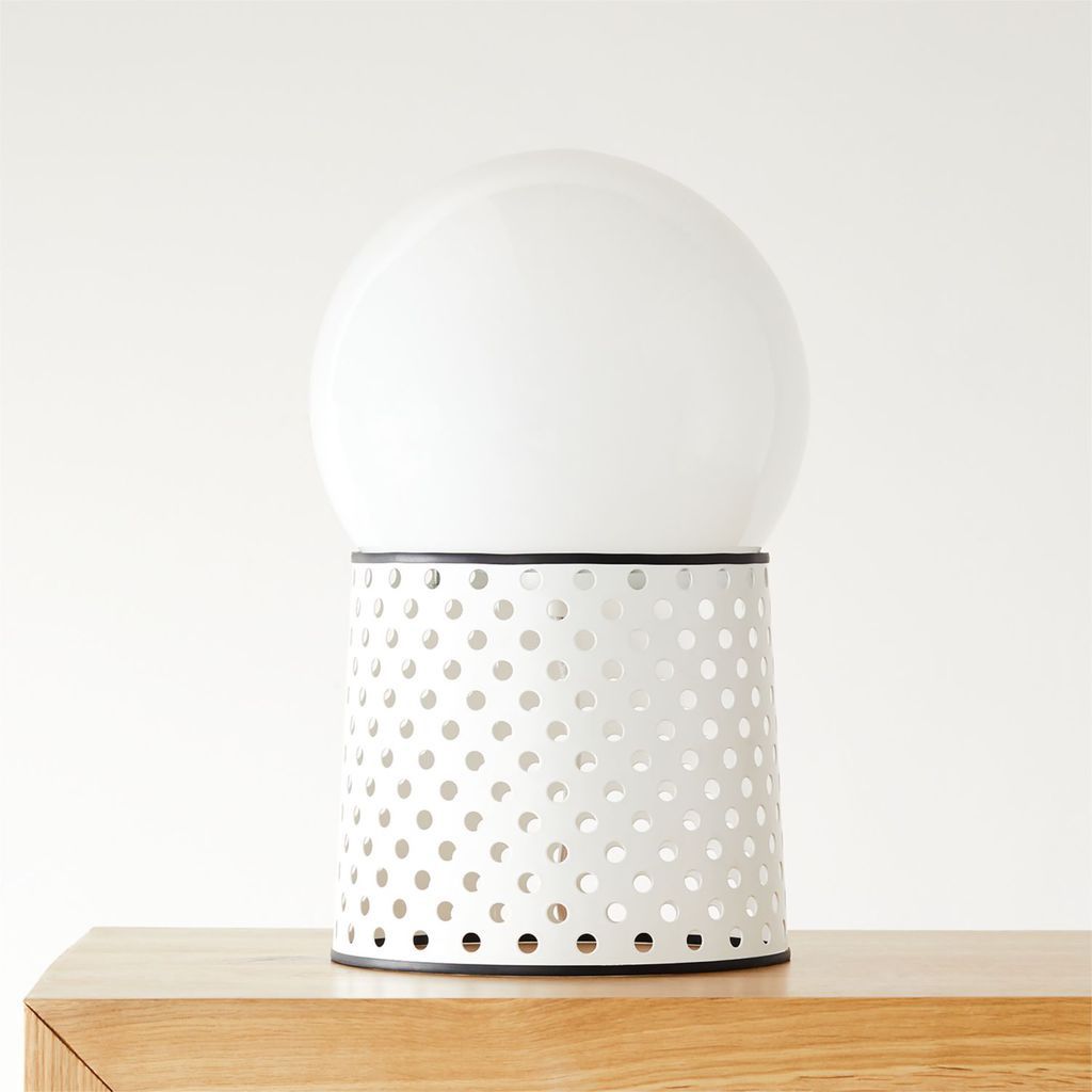 CB2 VOSS WHITE GLOBE TABLE LAMP