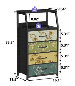 Side Table Shelf Storage Drawer 