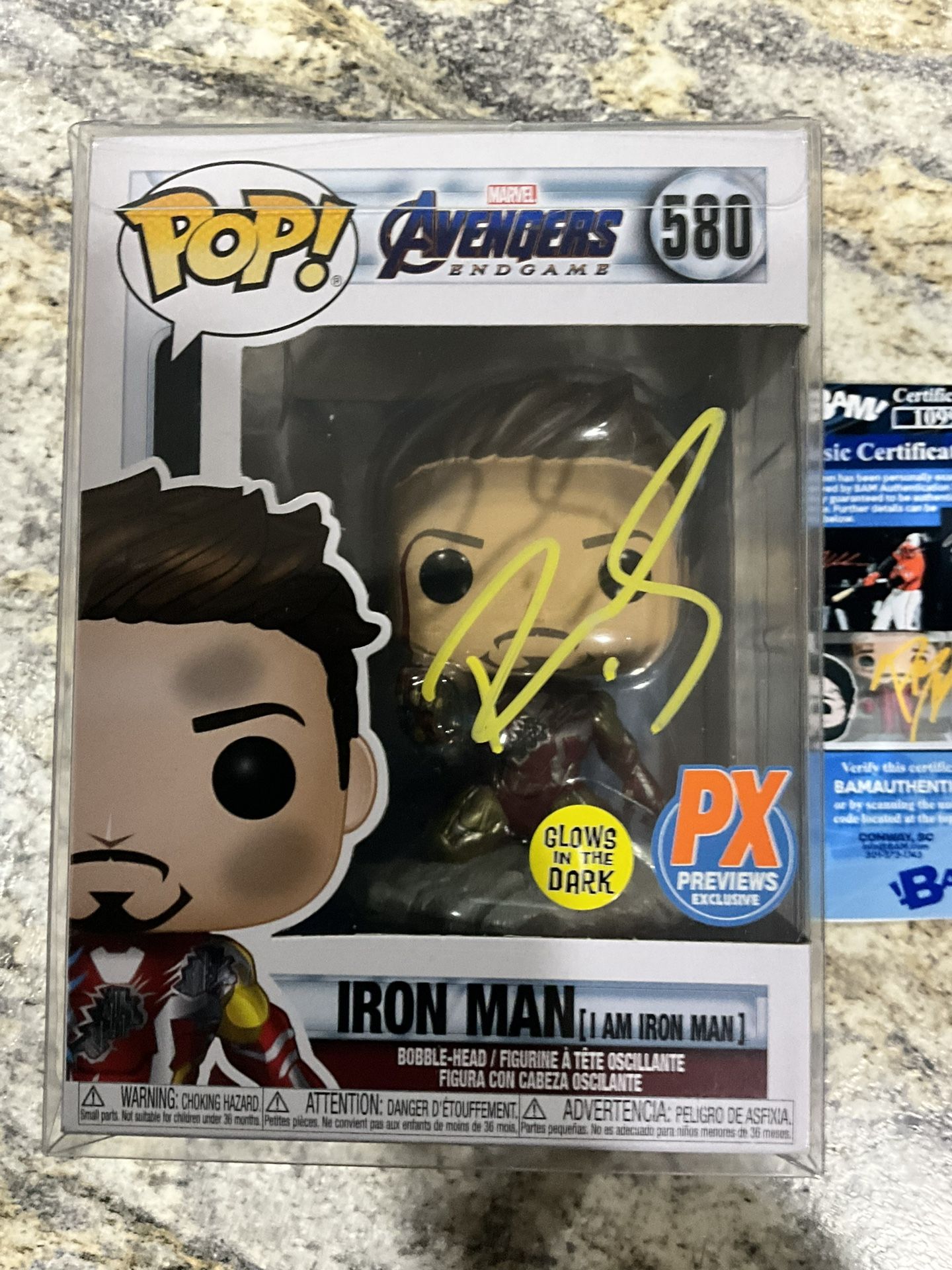 Robert Downey Jr. Signed Funko Pop PSA/DNA Encapsulated Ironman
