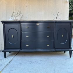Gorgeous black and walnut console,buffet or credenza