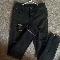 Black Distressed Skinny Jeans
