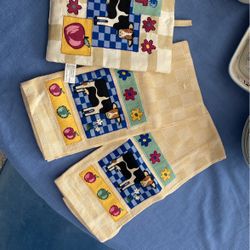 Cow Themed Dishcloth And Pot Holder