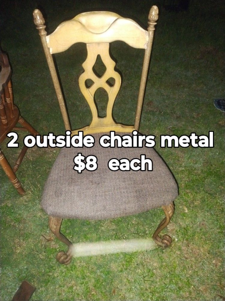 Two Heavy Metal Outside Chairs