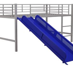 Twin Metal Loft Bed With Slide