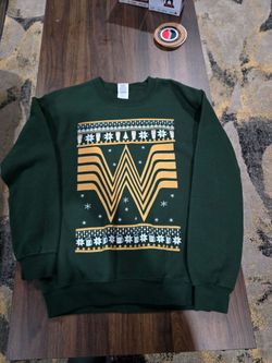Whataburger Men's SMALL GREEN Ugly Christmas Holiday Crewneck Sweatshirt Gildan
