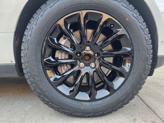 OEM 20" LAND ROVER glossy black wheels with new FALKEN ALLTERRAIN wild peak At3  tires