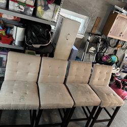 4 Upholstered Counter Height Stools