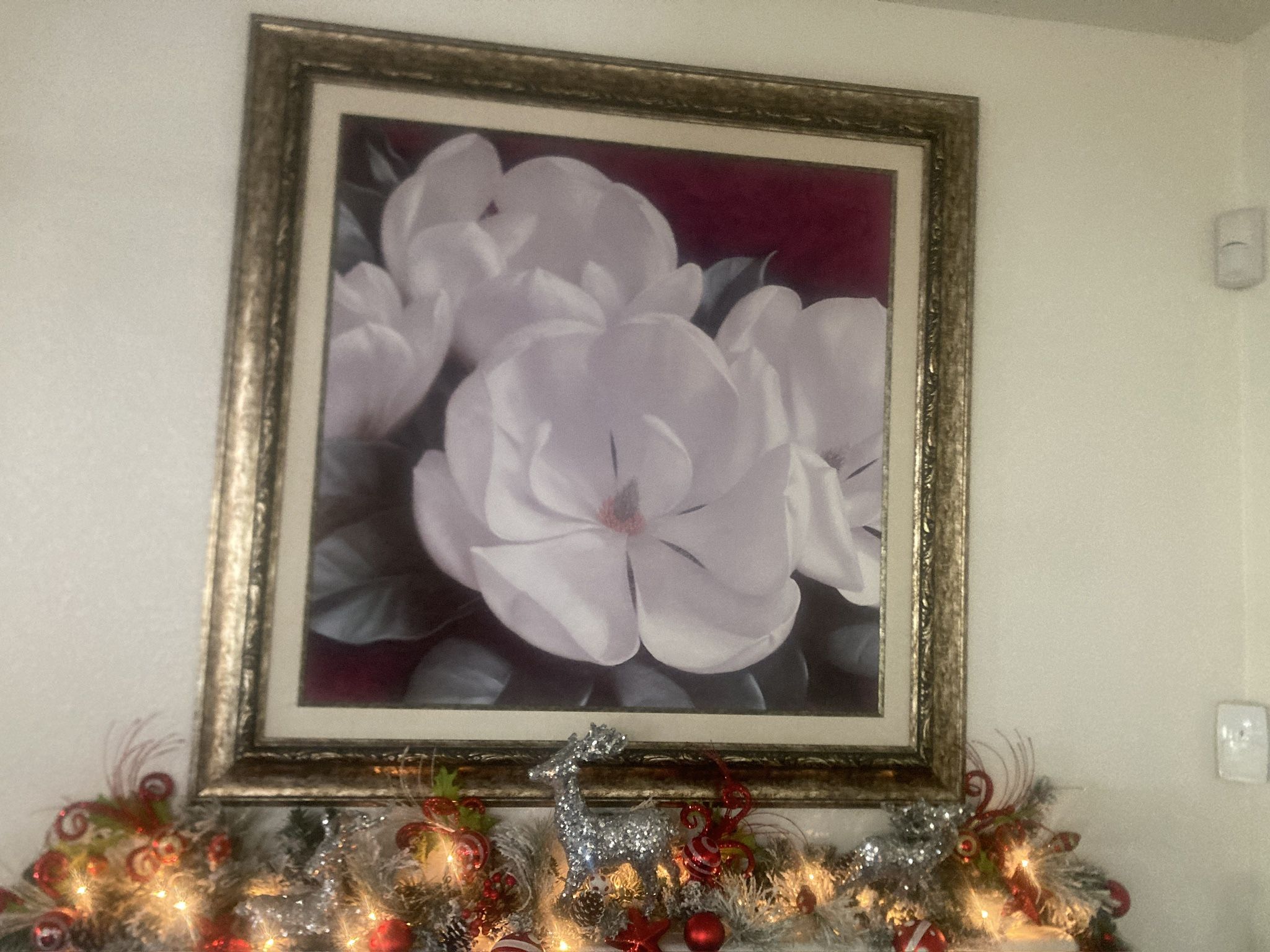  Beautiful Magnolia Crimson Flower Painting 45 x45