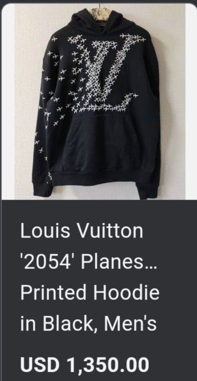 Louis Vuitton Black 2054 Planes Hoodie