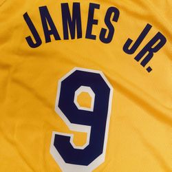 2XL Bronny James Jr. Los Angeles Lakers Yellow Jersey