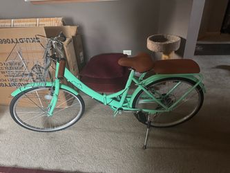 Mint Green Cruiser Bike with Front Basket