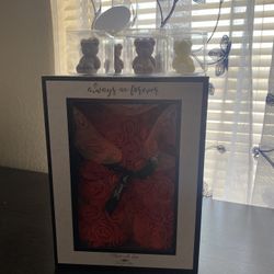 Red Rose Bear And Baby Bear Candles 