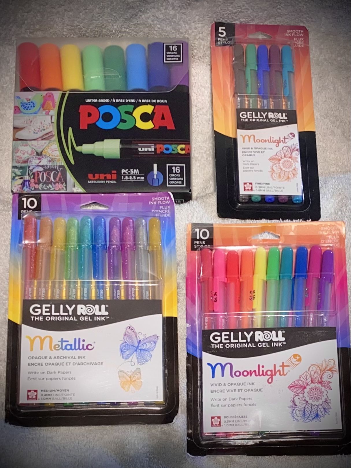 Gelly Roll Gel Ink Pens And Posca Paint Pens 