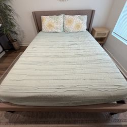 Brown Tufted Queen Bed Frame