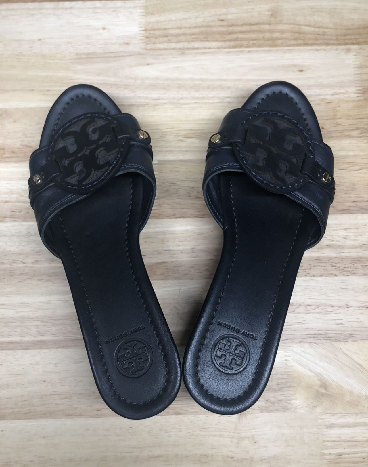 Size 8.5 Tory Burch Navy Blue Wedges