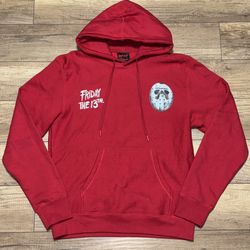 Friday The 13th Red Jason Mask Horror Movie Graphic Shoe Palace Hoodie Mens XL