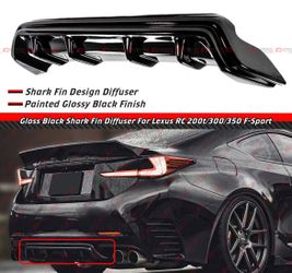 15-18 Lexus RC300 RC350 F-Sport Gloss Black Rear Bumper Diffuser