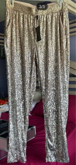 New S Gold Sequin Wide-Leg Pants with Tags ONLY $20 🎈