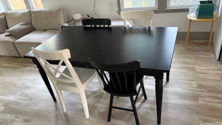 🖤 IKEA INGATORP Black Dining Table + 4 Chairs – St. Pete, FL 🖤