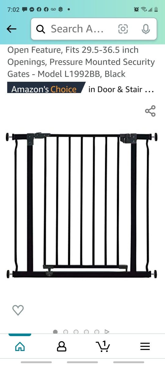 Dreambaby Liberty Walk Thru Auto Close Baby Safety Gate with Stay Open Feature, Fits 29.5-36.5 inch Openings, Pressure Mounted Security Gates - Model 