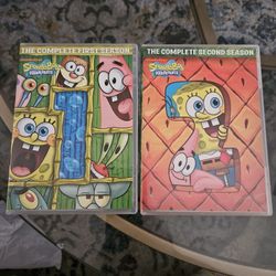 Like New SpongeBob Squarepants First And Second Season DVDs + NEW SpongeBob Sponge Out of Water Blu-Ray 