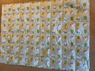 Baby blue snowman twin comforter