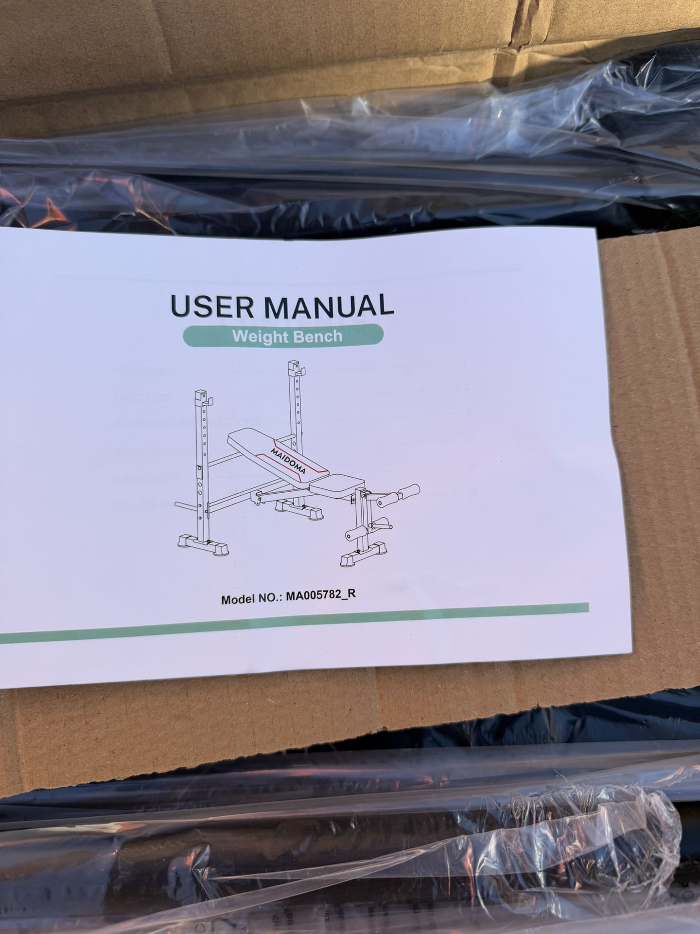 Foldable Weight Bench Set for Home Gym, Incline Decline Bench MA005782R - BLACK