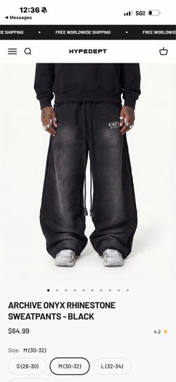 Archive onyx rhinestone sweatpants