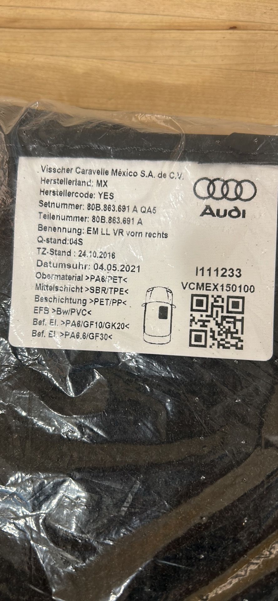 Brand New Audi Carpet Floor Mats