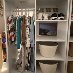 Kids dress up storage with full length mirror