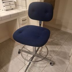 Two Blue Vanity /Office /Desk SWIVEL chairs 