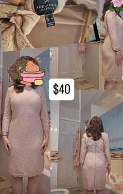 Adriana Papell Blush Long Sleeve Dress