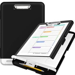 Sooez Clipboard with Storage, High Capacity Nursing Clipboards with Pen Holder, Heavy Duty Plastic Storage Clipboard with Low Profile Clip, Clipboard 