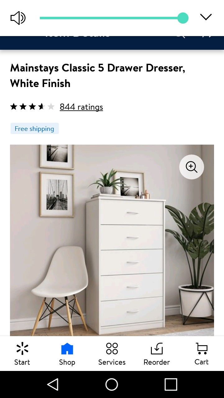 5 drawer White dresser